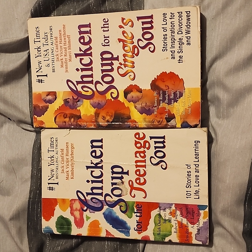 2 chicken Soup for the Soul books. Teenage soul and single soul.